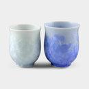 [JAPANESE TEA CUP] FLOWER CRYSTAL (BLUE AND WHITE) YUNOMI (2-PIECE SET) | TOUAN | KYOTO-KIYOMIZU WARES