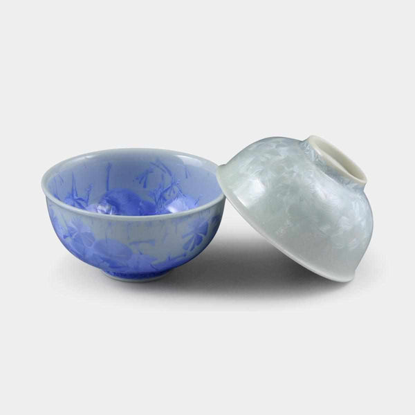 [飯碗]花水晶（藍白相間）碗（2件套）|京都-千代津戰爭