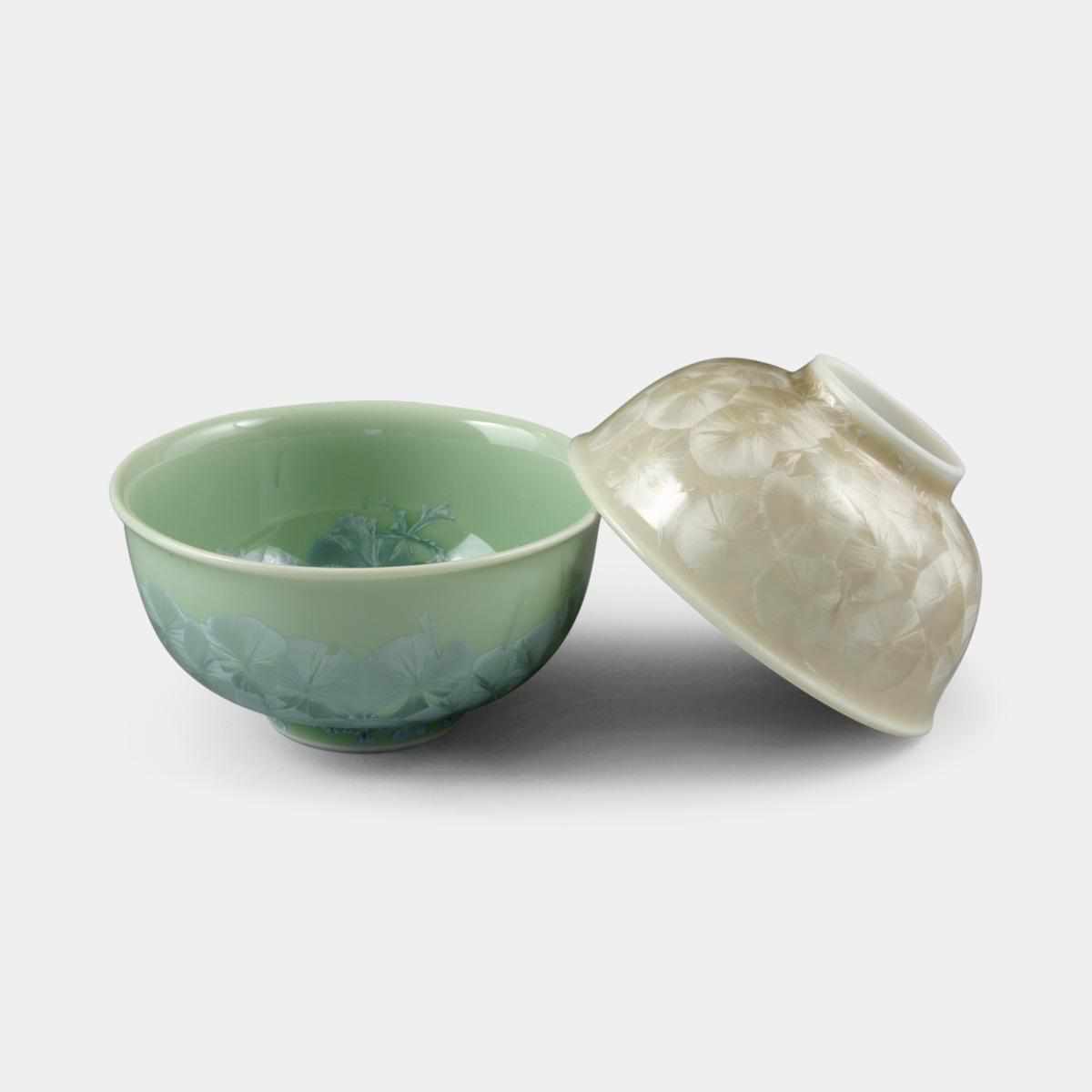 [米飯]花液（綠茶）茶碗（2件套）|京都 - 凱伊米茲