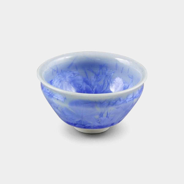[SAKE CUP] FLOWER CRYSTAL (BLUE) GUINOMI | TOUAN | KYOTO-KIYOMIZU WARES