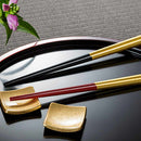 [CHOPSTICKS] COUPLE CHOPSTICKS / CHOPSTICK REST SET SHIZUKU (GOLD) | KANAZAWA GOLD LEAF