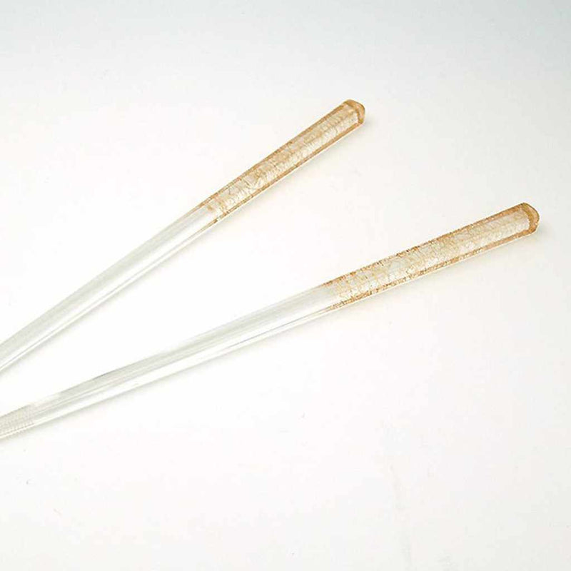 [Chopsticks] Chopsticks / Chopstick Rest Set Clear (Gold Thread) | Hakuichi | ใบทอง Kanazawa