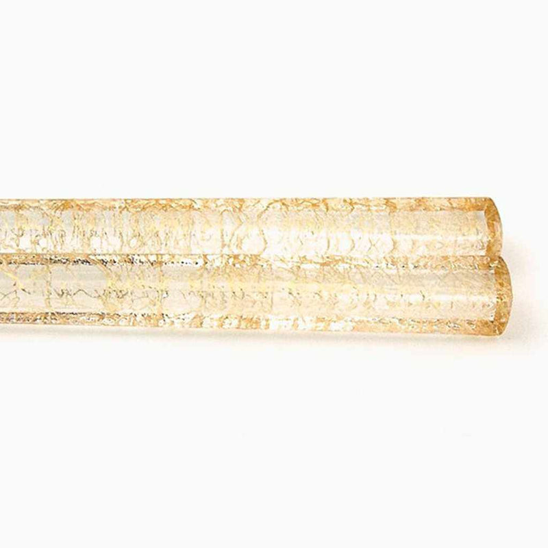 [Chopsticks] Chopsticks / Chopstick Rest Set Clear (Gold Thread) | Hakuichi | ใบทอง Kanazawa