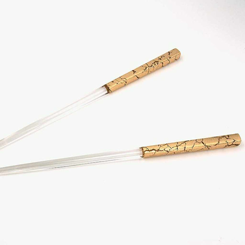 [Chopsticks] Chopsticks / Chopstick Rest Set Set Clear Penetration (Gold) | Hakuichi | ใบทอง Kanazawa