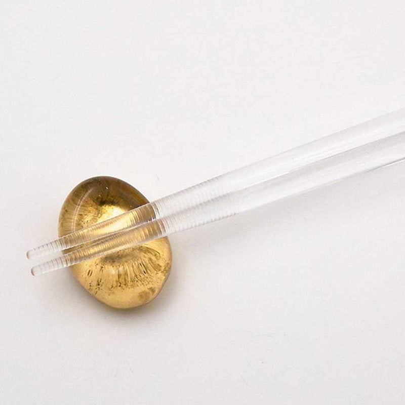[Chopsticks] Chopsticks / Chopstick Rest Set Set Clear Penetration (Gold) | Hakuichi | ใบทอง Kanazawa