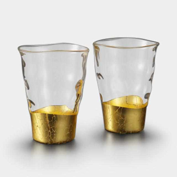 [แก้ว (ถ้วย)] แก้วกัดเจาะ (2 ชิ้น) | Hakuichi | ใบทอง Kanazawa