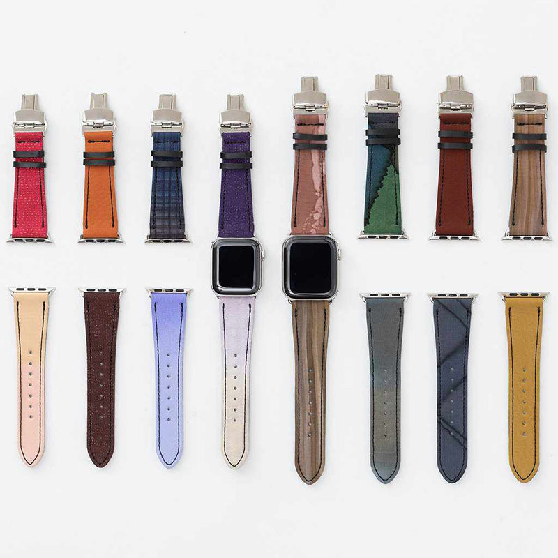 ［Apple Watch Band］ Chameleon Band For Apple Watch 44（42） mm（Upper 12 O'Clock Side）L|京都Yuzen Dyeing