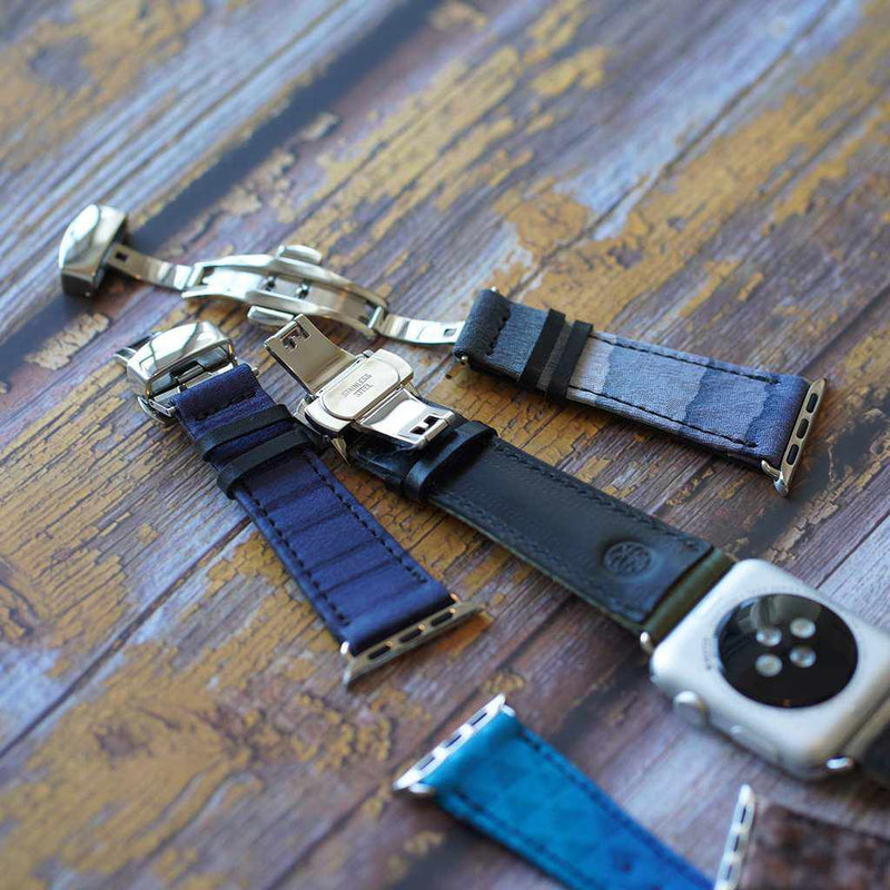 [蘋果手錶錶帶]變色龍錶帶，用於蘋果手錶44（42）mm（底部6點鐘方向）N |京都Yuzen染色