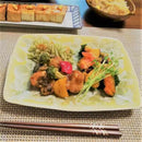 【京燒 清水燒】陶葊 花結晶 (黃) 方皿