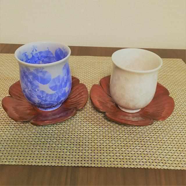 [JAPANESE TEA CUP] FLOWER CRYSTAL (BLUE AND WHITE) YUNOMI (2-PIECE SET) | TOUAN | KYOTO-KIYOMIZU WARES