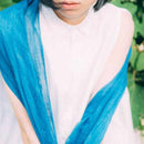 [SCARF] HAND-DYED STOLE WITH NATURAL INDIGO (3 TIMES DYED) | INDIGO DYEING| INDIGO KESENNUMA