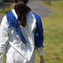 [SCARF] HAND-DYED STOLE WITH NATURAL INDIGO (3 TIMES DYED) | INDIGO DYEING| INDIGO KESENNUMA