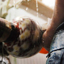 [花瓶]有線花瓶3球形紅色透明牡丹花瓶| Owari Cloisonne