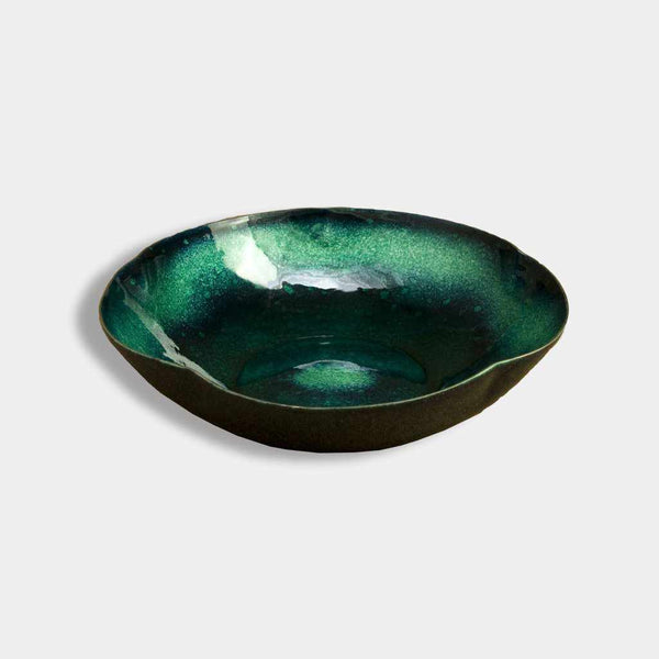 [SMALL DISH (PLATE)] WIRELESS CLOISONNE SPACE CONFECTIONERY WATER (GREEN) | OWARI CLOISONNE