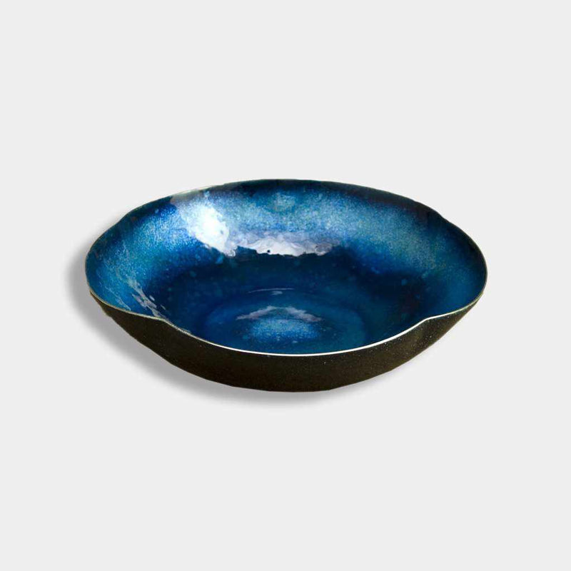 [Small Dish (Plate)] Wireless Cloisonne Space 과자 소라 (해군 블루) | 오와리 클로비스네