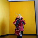 [FOLDING SCREEN (ROOM DIVIDER)] FOLDED VERTICAL GOLD FOLDING SCREEN | FOLDING SCREENS (ROOM DIVIDER)