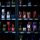 [領帶]條紋藍色E | hakata紡織品| Okano