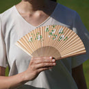 [แฟนมือ] พัดลมกระดาษผู้หญิง Shiratsubaki | Kyoto Folding Fans | Ohnishi Tsune Shoten
