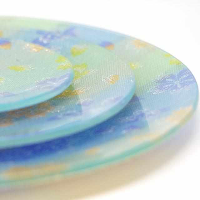 [大板（拼盤）]板（櫻花）藍色5件套裝| Nishijin紡織品