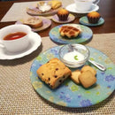 [LARGE PLATE (PLATTER)] PLATE (CHERRY BLOSSOM) BLUE 5-PIECE SET | NISHIJIN RE:NISTA | NISHIJIN TEXTILES