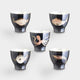 [SAKE CUP] TIN LACQUER WAJIMA FINISH GUINOMI SEAFOOD MAP (FIVE CUSTOMERS SET) BLACK | OSAKA NANIWA PEWTER WARE
