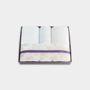 [TOWELS] "IRODORI" 2 BATH TOWELS AND 2 FACE TOWELS SET (BLUE / WHITE) | IMABARI TOWELS