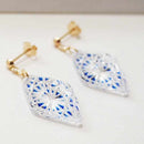 [ACCESSORY] TOKOBA PYRAMID EARRINGS MINI RURI KIKU TSUNAGI (K18) | TOKOBA | EDO CUT GLASS