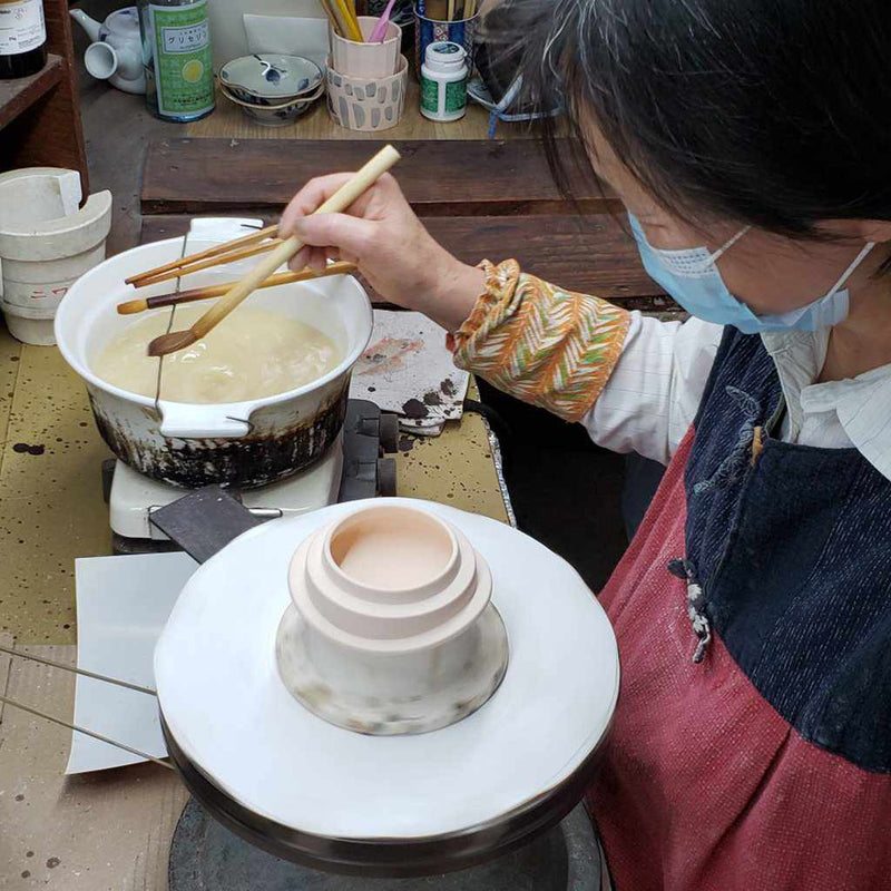[Sake Cup] Oboro Cup Moegi | Hayashikuro Kiln | สินค้า Imari-Arita เก่า