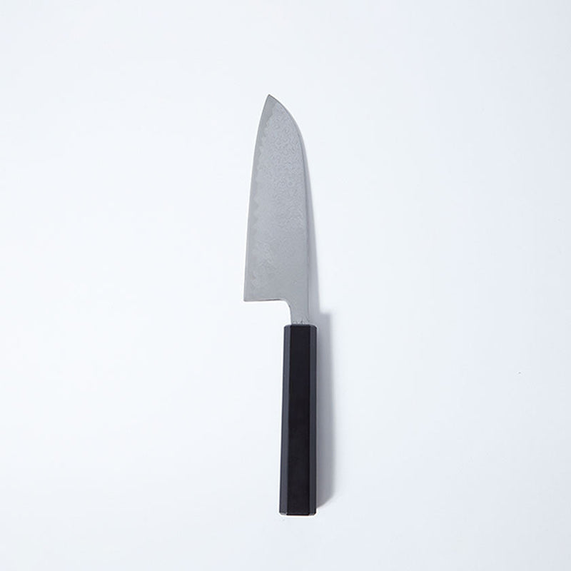 [KITCHEN (CHEF) KNIFE] V10 DAMASCUS, 31 LAYERS INDIGO-DYED OCTAGONAL OAK HANDLE  | BECOS ORIGINAL