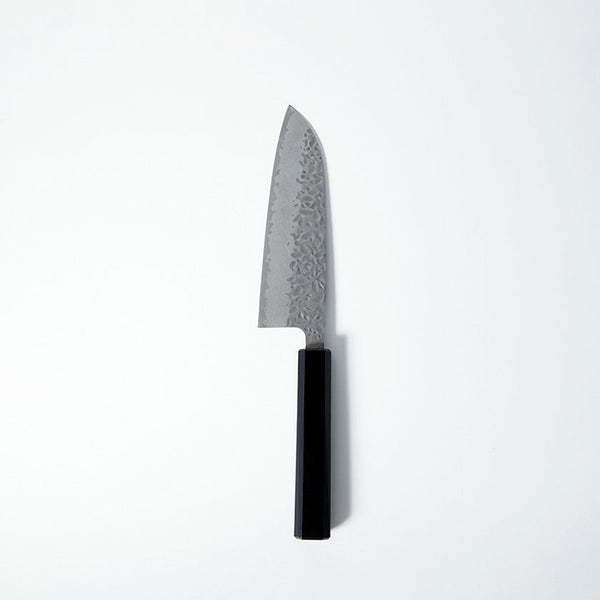 [KITCHEN (CHEF) KNIFE] AUS10 DAMASCUS INDIGO-DYED  BLACK OCTAGONAL OAK HANDLE | BECOS ORIGINAL
