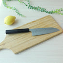 [KITCHEN (CHEF) KNIFE] AUS10 DAMASCUS INDIGO-DYED  BLACK OCTAGONAL OAK HANDLE | BECOS ORIGINAL