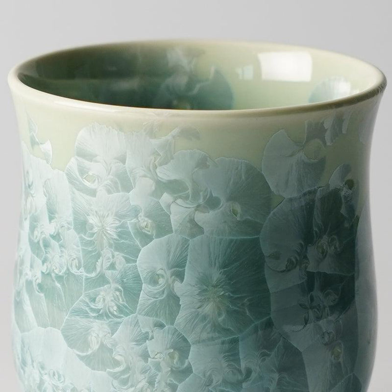 [일본 차 컵] 꽃 크리스탈 (녹차) 유노미 (2 피스 세트) | 교토 키요 미즈 상품