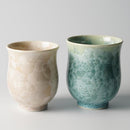 [일본 차 컵] 꽃 크리스탈 (녹차) 유노미 (2 피스 세트) | 교토 키요 미즈 상품