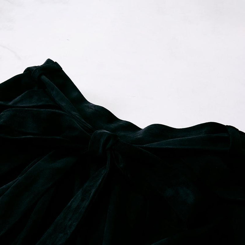 [กิโมโนกางเกงกิโมโน] หนังกลับ (สีดำ) | veduta ฮากามา