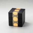 [LUNCH-BOX] ANTIQUE FOIL 3-PART (BLACK) | KANAZAWA GOLD LEAF | HAKUICHI