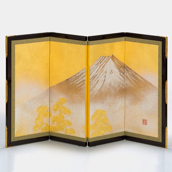 [หน้าจอพับ (ตัวแบ่งห้อง)] Mt.fuji หน้าจอพับ 4 เท่า | Kanazawa Gold Leaf | ฮูคุอิจิ