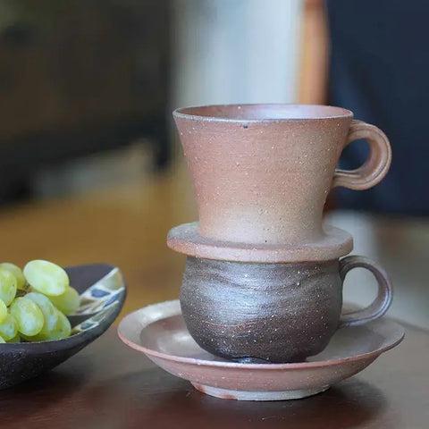[ชุดกาแฟหยด] ถ้วย & จานรอง, Dripper | เครื่องถ้วยที่สวยงาม Naoto Tsuneki