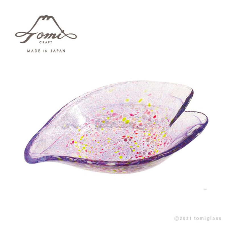 [จานเล็ก (จาน)] Ukiyo Hirari Fujimatsuri Set (ชามขนาดเล็ก & จานเล็ก & ที่เหลือตะแกรง) | Edo Glass | แก้วโทมิ