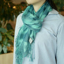 [SCARF] HAND-DYED STALL WITH NATURAL INDIGO (SQUEEZE) | INDIGO DYEING| INDIGO KESENNUMA