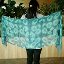 [SCARF] HAND-DYED STALL WITH NATURAL INDIGO (SQUEEZE) | INDIGO DYEING| INDIGO KESENNUMA