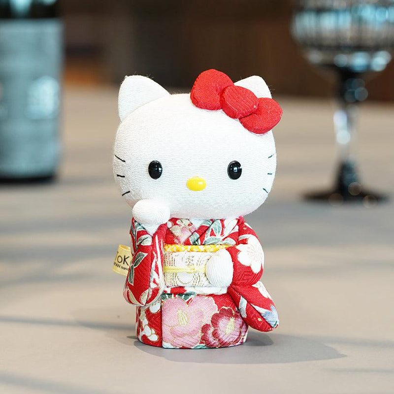 [Beckoning (Lucky) Cat] Hello Kitty (สีแดง) | ตุ๊กตาศิลปะเอโดะ