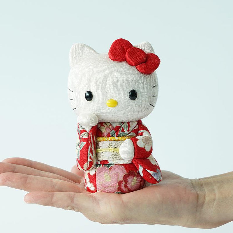 [Beckoning (Lucky) Cat] Hello Kitty (สีแดง) | ตุ๊กตาศิลปะเอโดะ