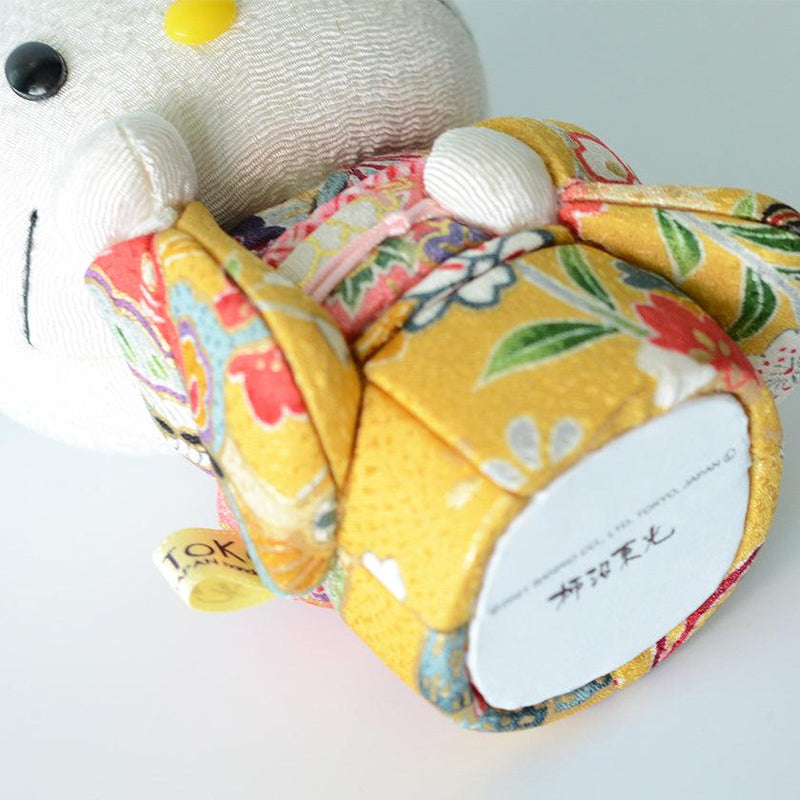 [Beckoning (Lucky) Cat] Hello Kitty (สีเหลือง) | Edo Art Dolls | ตุ๊กตา Kakinuma