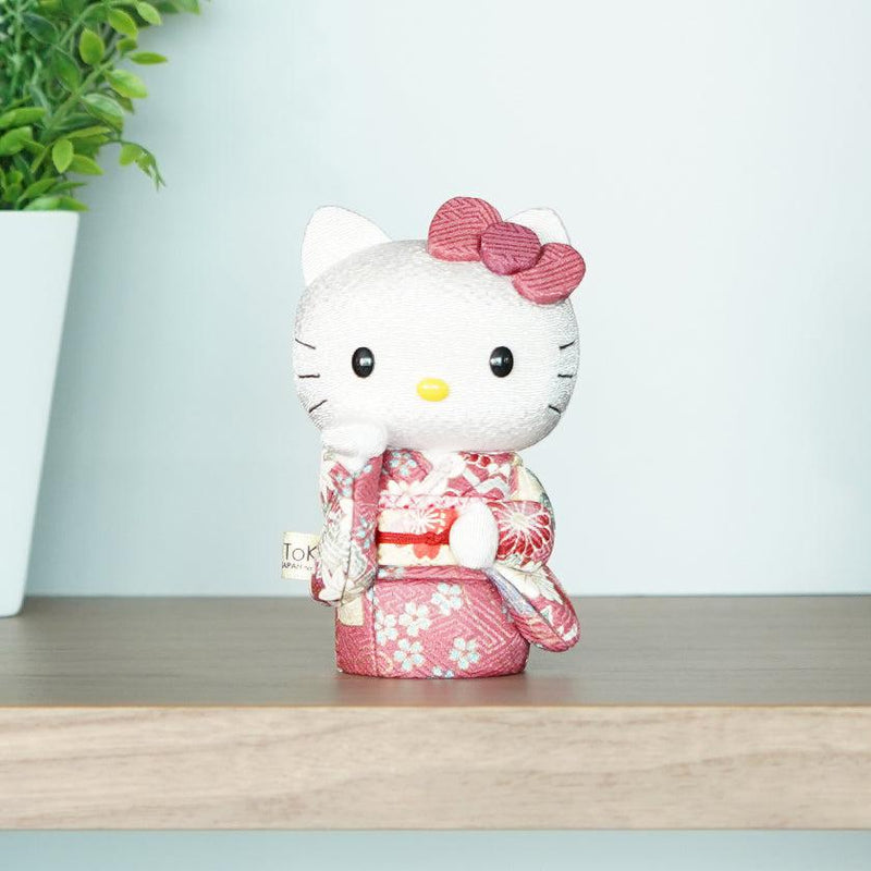 [Beckoning (Lucky) Cat] Hello Kitty (สีม่วง) | Edo Art Dolls | ตุ๊กตา Kakinuma