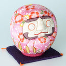[DARUMA (DOLL)] EDO DARUMA CHIRIMEN PINK (S) | EDO ART DOLLS | KAKINUMA DOLLS