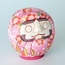 [DARUMA (DOLL)] EDO DARUMA CHIRIMEN PINK (S) | EDO ART DOLLS | KAKINUMA DOLLS