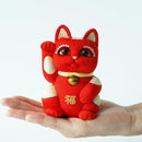 [BECKONING (Lucky) 고양이] Maneki Neko Feng Shui DX Red (M) | 에도 아트 인형