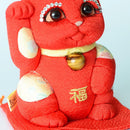 [BECKONING (Lucky) 고양이] Maneki Neko Feng Shui DX Red (M) | 에도 아트 인형