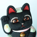 [Beckoning (Lucky) Cat] Maneki Neko Feng Shui DX Black (M) | Edo Art Dolls | ตุ๊กตา Kakinuma