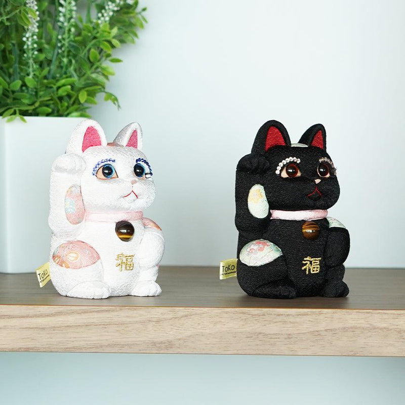 [Beckoning (Lucky) Cat] Maneki Neko Feng Shui DX Black (M) | Edo Art Dolls | ตุ๊กตา Kakinuma